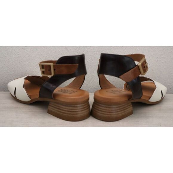 Miz Mooz WMN Sz 37 US 6.5-7 Linen Multi Feena Leather Strappy Heeled Sandals - Picture 11 of 12